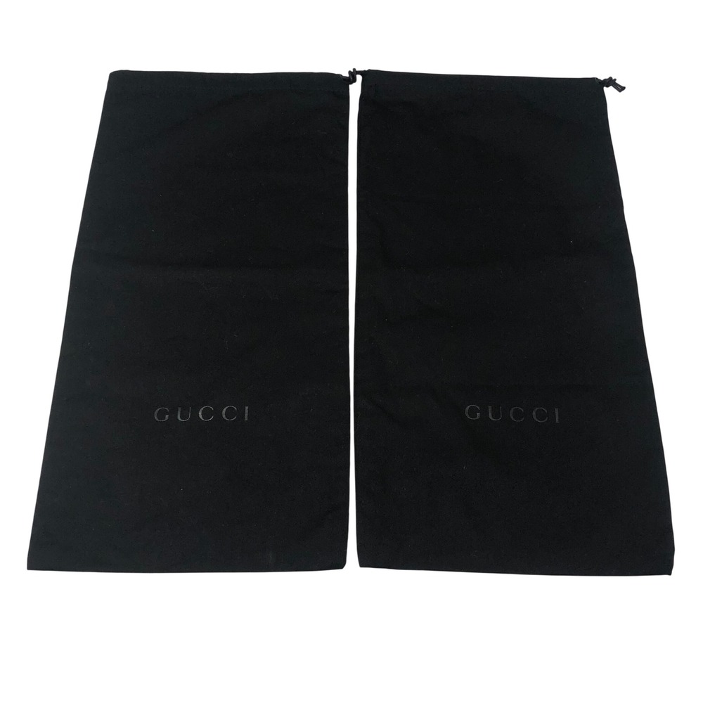 Gucci Dust Bags Black Drawstring Storage Cotton Authentic Excellent
